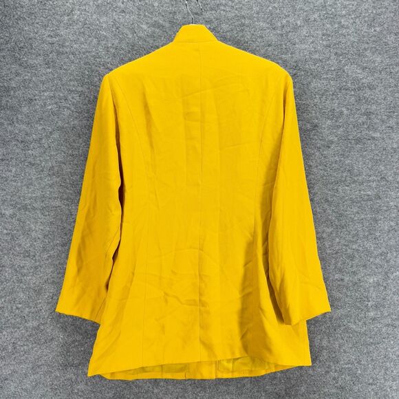 St. Anthony Jacket Women 16 Yellow Button Up Long Sleeve Lined High Neck Casual - Picture 2 of 6